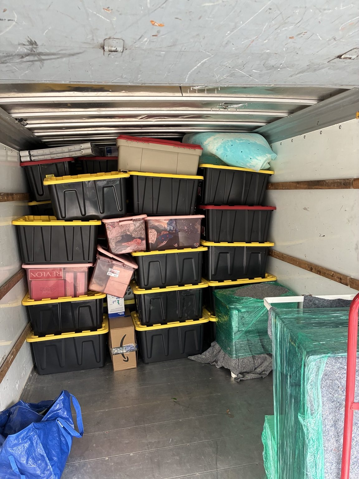 Careful loading and securing of customer belongings