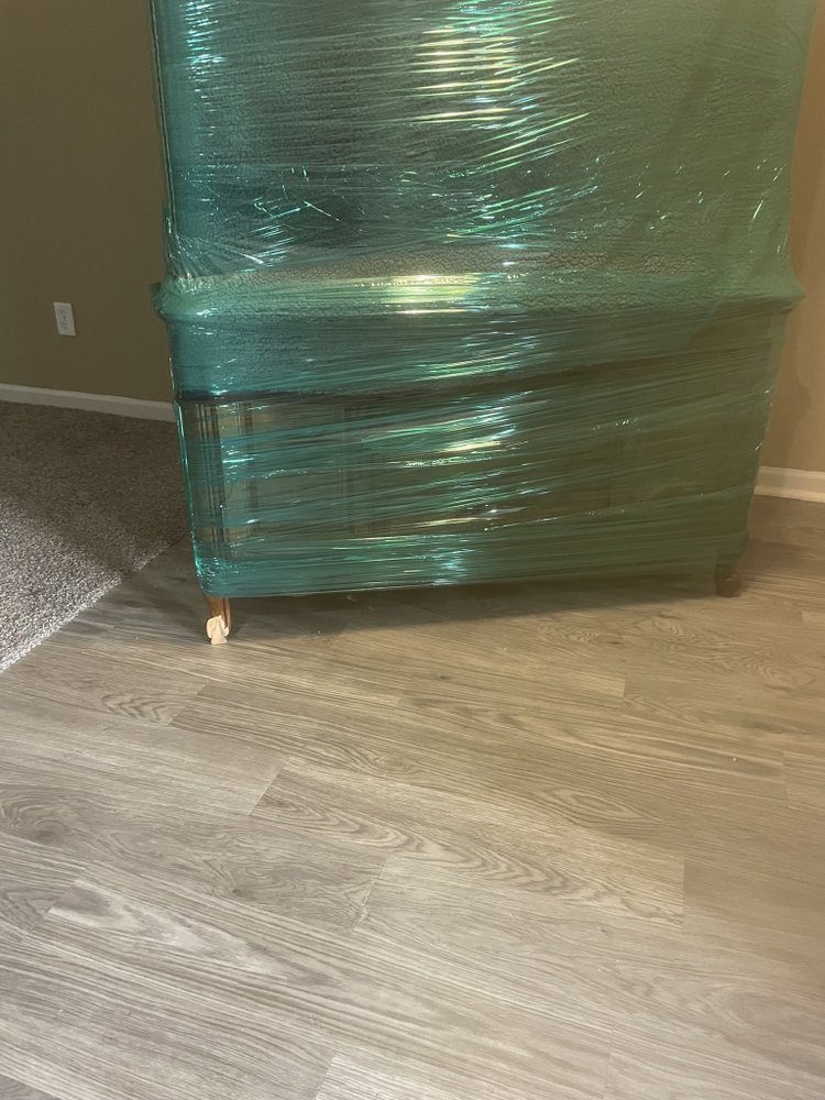 Furniture wrapped to help protect surfaces